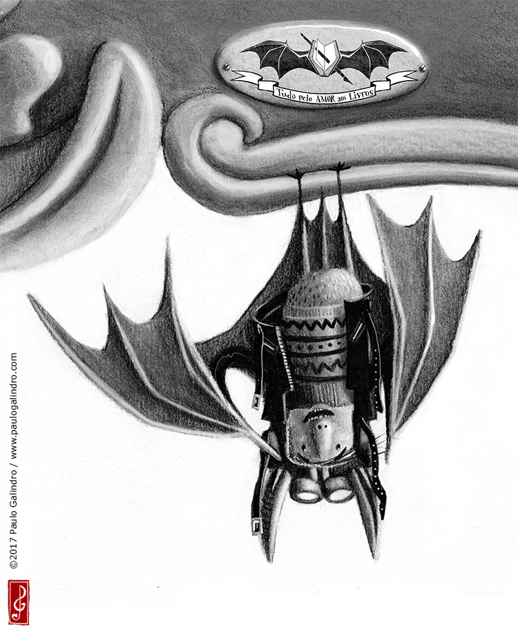 OMorcegoBibliotecário ContraCapaFinal 72DPI PauloGalindro - Giclée prints of "The librarian bat"